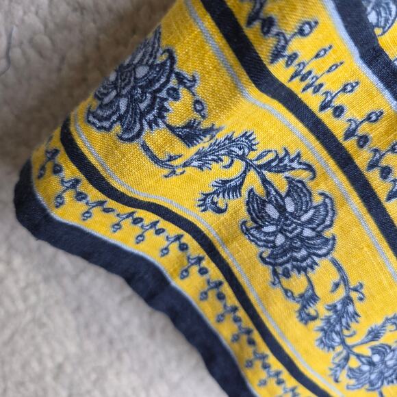 J Jill Love Linen PetiteSm Yellow n Blue floral Print W Pockets Shift Tank Dress - Picture 11 of 14